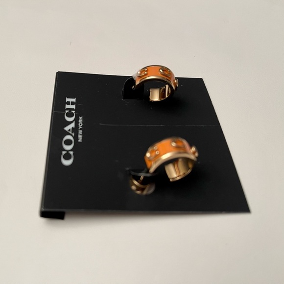 NWT Coach Orange Signature Earrings - Picture 7 of 9